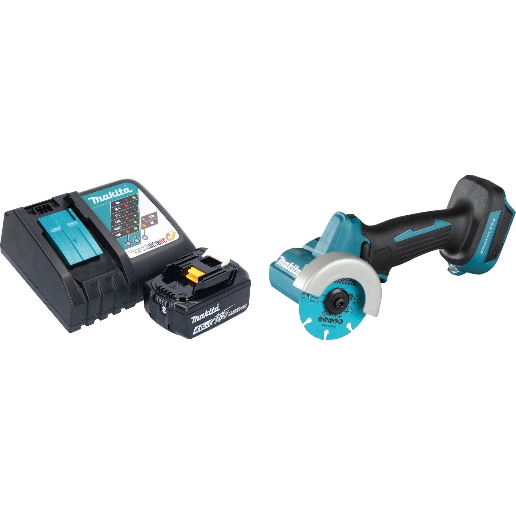Makita, Winkelschleifer, DMC 300 RM1 Akku Winkelschleifer 18 V 76 mm Brushless + 1x Akku 4,0 Ah + Ladegerät (76 mm)
