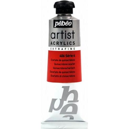 Thumbnail - Pebeo, Künstlerfarbe + Bastelfarbe, Artist Acrylics Extrafein Acrylfarben (Quinacridonscharlach, 37 ml)