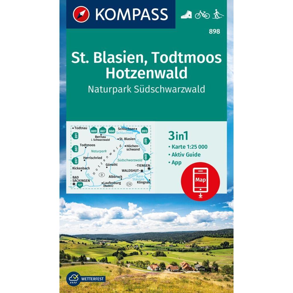 Kompass Wanderkarte 898 St. Blasien, Todtmoos, Hotzenwald, Naturpark Südschwarzwald 1:25.00 (Deutsch), Sonstige Literatu...