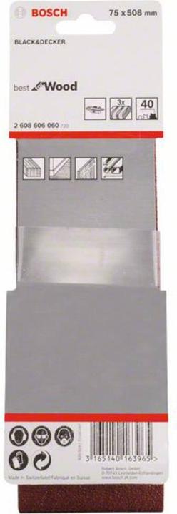 Image du produit Bosch Professional Zubehör PRO X440 bande abrasive, 75 x 508 mm, G40 (40)