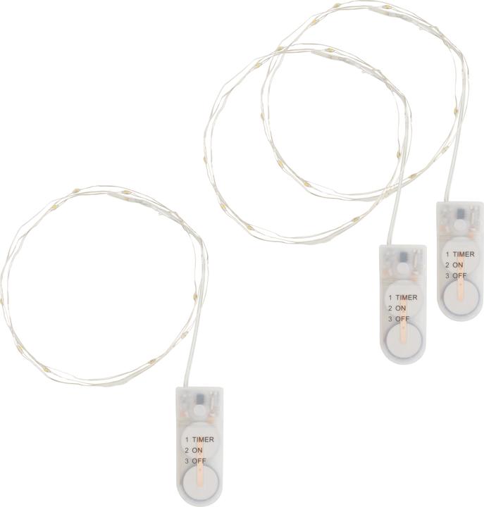 VBS Micro-LED-Lichterkette, mit Timer, 10 LEDs, 3 Stück (0.82 m)