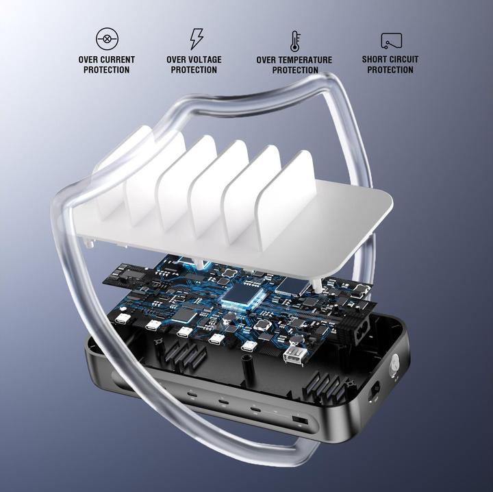 Produktbild 4smarts Ladestation Team 100W 5C/1A inkl. 6 Kabel (100 W)