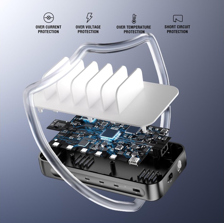 Productafbeelding 4smarts Oplaadstation Team 100W 5C/1A incl. 6 kabels (100 W)