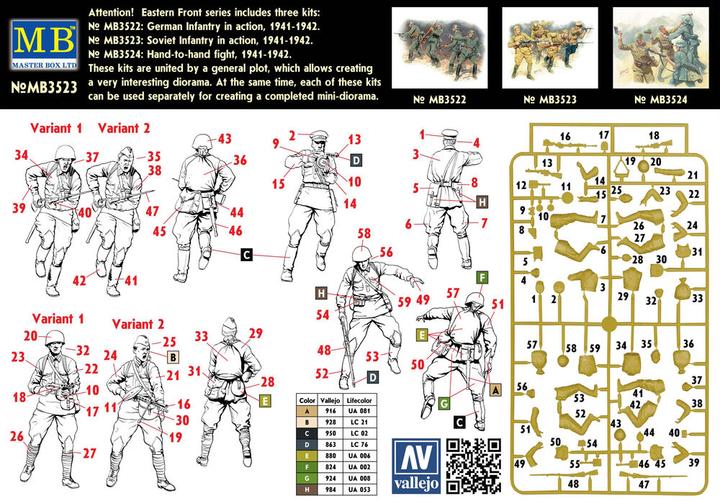 Actual product image Master Box Soviet Infantry in action 1941-1942 Eastern Front Series