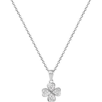 Beneto, Halsschmuck, Silver necklace with cloverleaf AGS1141 / 47 (L)