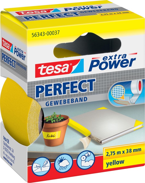 Actual product image tesa EXTRA POWER PERFECT fabric tape, fabric-reinforced duct tape (38 mm)
