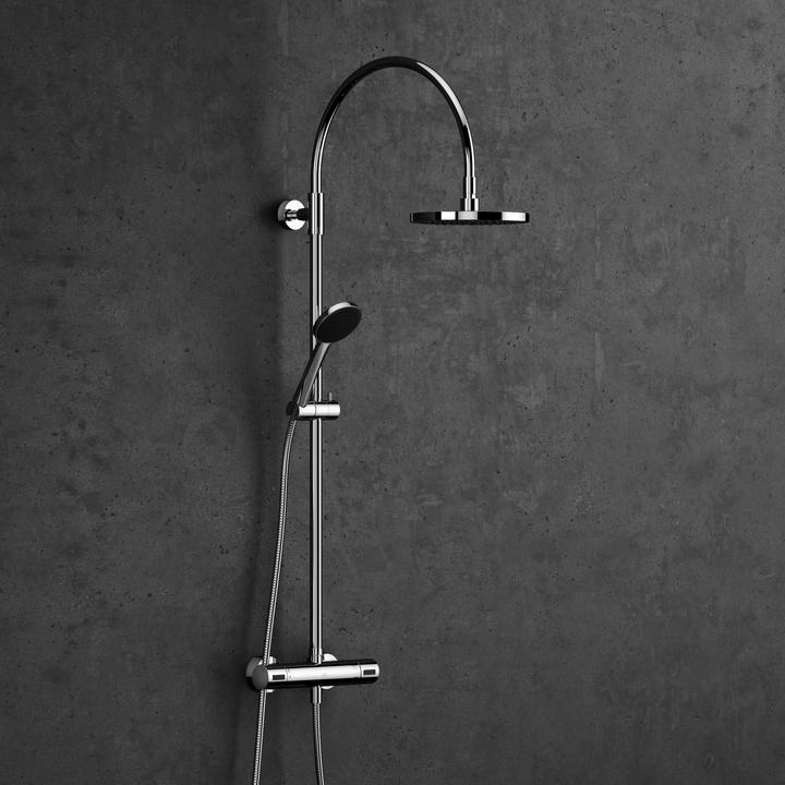 Actual product image Dornbracht Showerpipe with shower thermostat, without hand shower, projection stand shower 420 mm