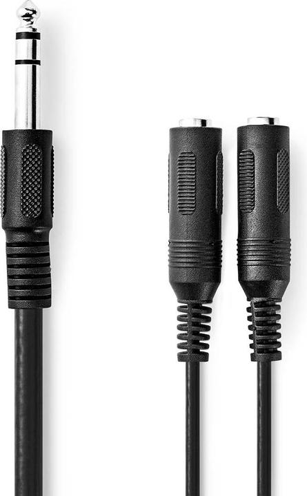 Immagine prodotto Nedis Cavo audio stereo | 6,35 mm maschio | 2x 6,35 mm femmina | Nichelato | 0,20 m | Rotondo | Nero (0.20 m)