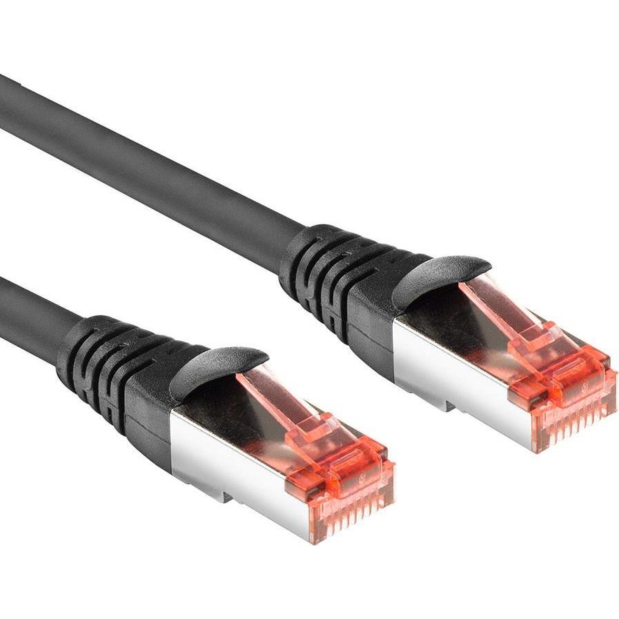 ACT Black 10 meter CAT6A U/FTP PVC high flexibility tangle-free patch cable snagless with RJ45 connector (U/FTP, CAT6a, ...