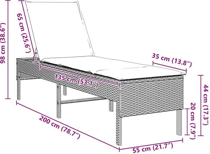 Produktbild vidaXL Sonnenliege (200 cm)