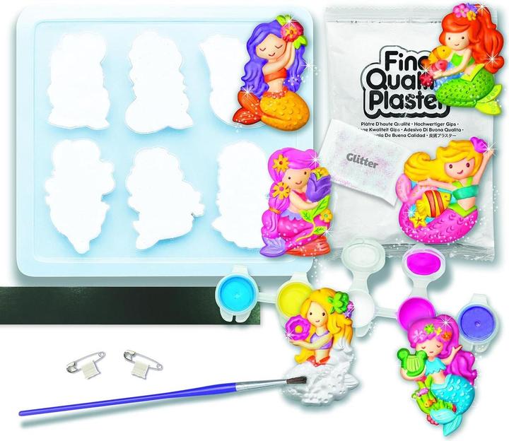 Actual product image 4M Glitter Mermaid Plaster and Paint Set - Mould & Paint