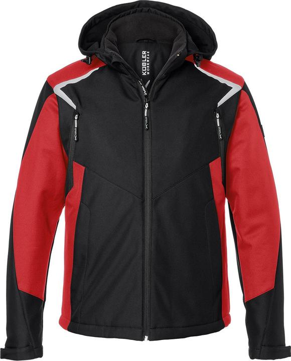 Actual product image Kübler Jacket winter softshell BODYFORCE black/medium red shape 1325 size XS (XS)