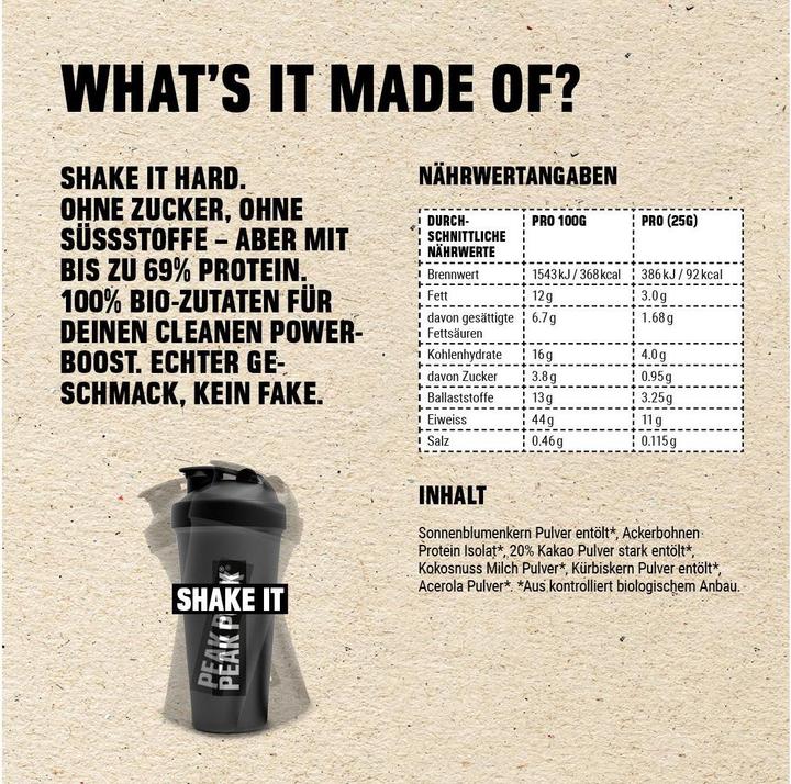 Produktbild Peak Punk Bio High Protein Shake (Schokolade, 1 Stk., 250 g)