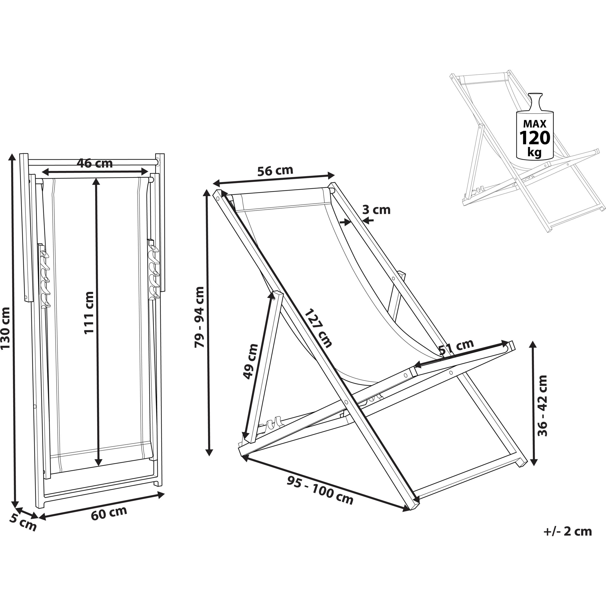 Thumbnail - Beliani, Liegestuhl, Locri Ii (100 cm)