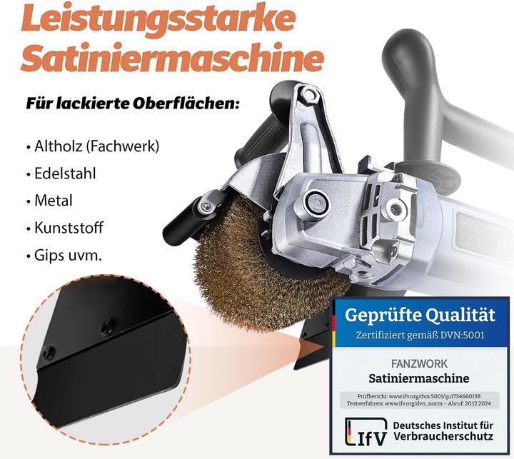 Produktbild Fanztool Satiniermaschine V2 mit Bürsten & Drehzahlregelung (Bürstenschleifer, 1500 W)