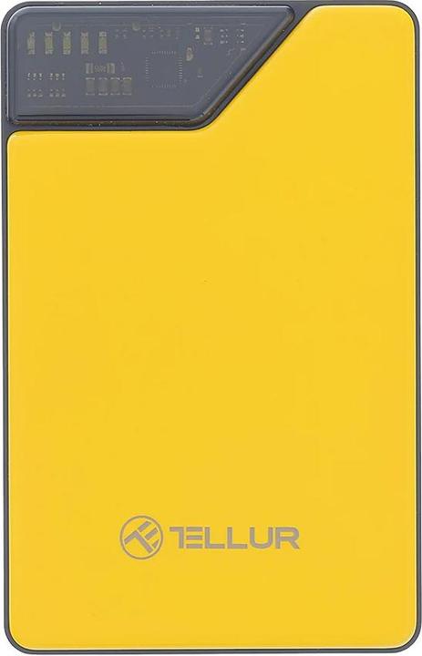 Actual product image Tellur Power Bank 10000mAh, USB-C + Lightning cables built-in yellow (10000 mAh)
