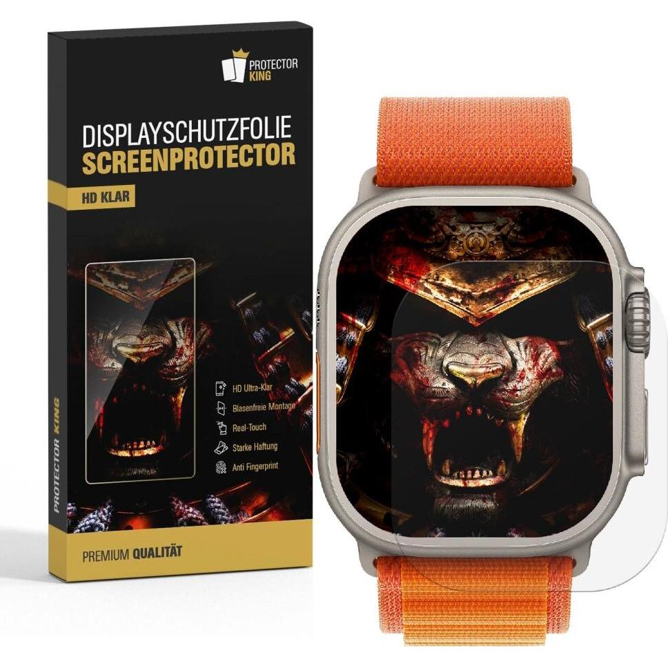 Protectorking 2x Displayschutzfolie HD KLAR, Smartwatch Schutzfolie