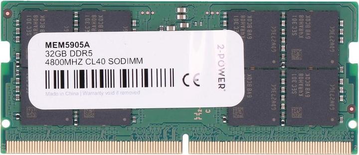 Produktbild 2-Power 32GB DDR5 4800MHz CL40 SoDIMM (4800 MHz, DDR5-RAM, SO-DIMM)