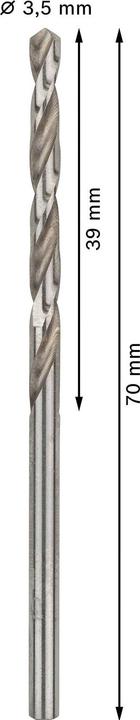 Immagine prodotto Bosch Professional Zubehör Punta PRO Metal HSS-G, 3,5 x 39 x 70 mm (3,5 mm)
