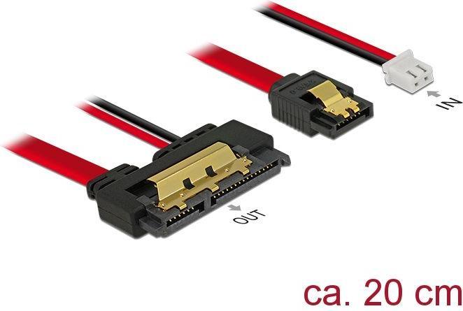 Image du produit Delock Câble SATA et alimentation 2pin, 20cm (20 cm, SATA III)