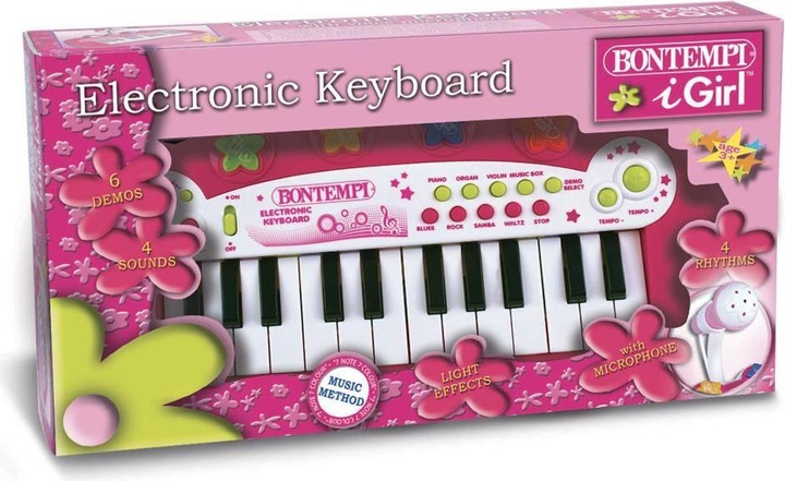 Image du produit Bontempi Clavier avec microphone rose (Anglais)