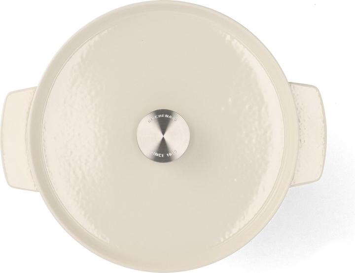 Produktbild KitchenAid braadpan 22cm - gemailleerd gietijzer - amandel wit - rond (26 cm, Bräter + Schmortopf, Gusseisen)
