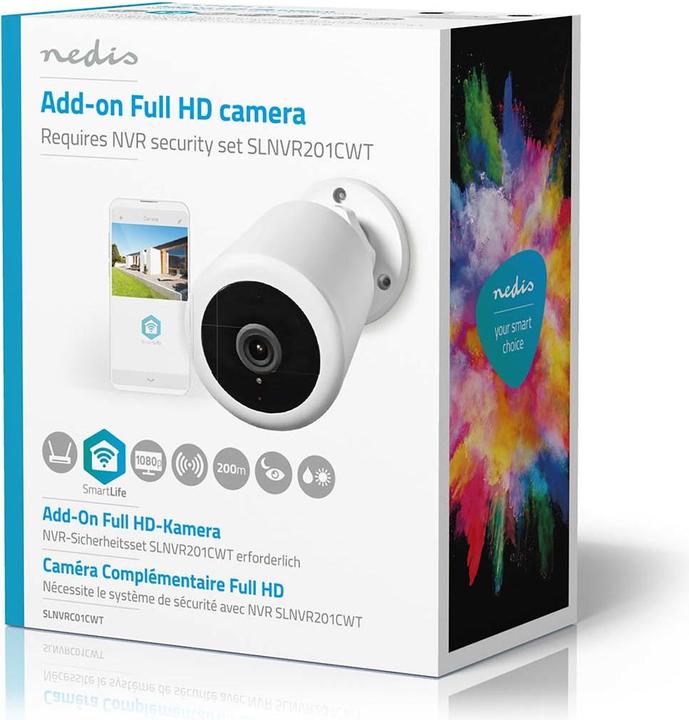 Produktbild Nedis SLNVRC01CWT SmartLife Drahtloses Kamerasystem Zusätzliche Kamera Full HD 1080p IP65 Nachtsicht (1920 x 1080 Pixels)