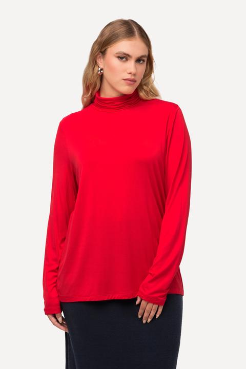 Produktbild Ulla Popken Shirt, Rollkragen, Classic, Raffung, Langarm (46, 48)