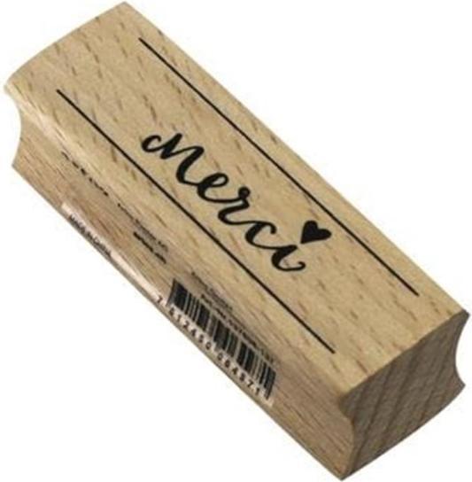 Actual product image Artoz Motif stamp Merci text, light brown