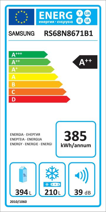 Energie-Label Samsung Rs68n8671b1/Ws (604 l)