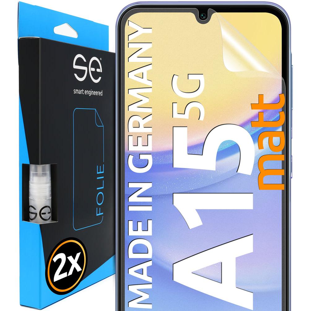Smart Engineered se 3D Schutzfolie Samsung Galaxy A15 5G entspiegelt (VPE 2) (2 Stück, Samsung Galaxy A15), Smartphone S...