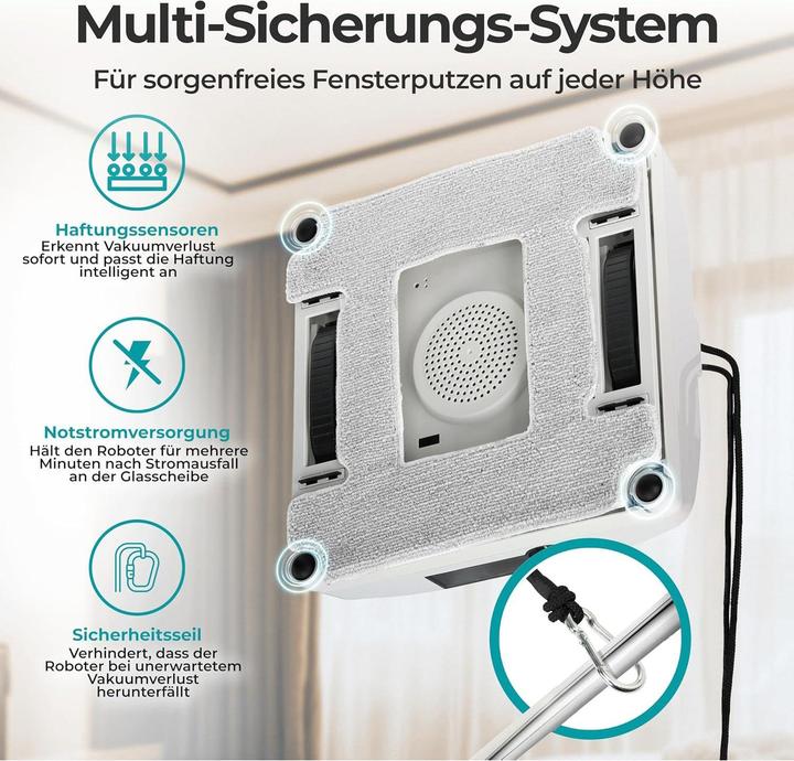 Produktbild KLAMER Fensterputzroboter, Kompakter Fensterroboter mit automatischer Kanten-Erkennung, Dual Sp…