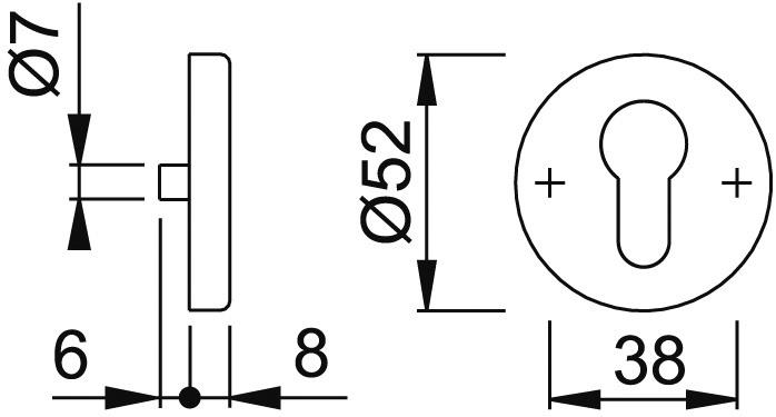 Produktbild Hoppe Drücker- und Schlüsselrosetten E42KV/E42KVS (Türrosette)