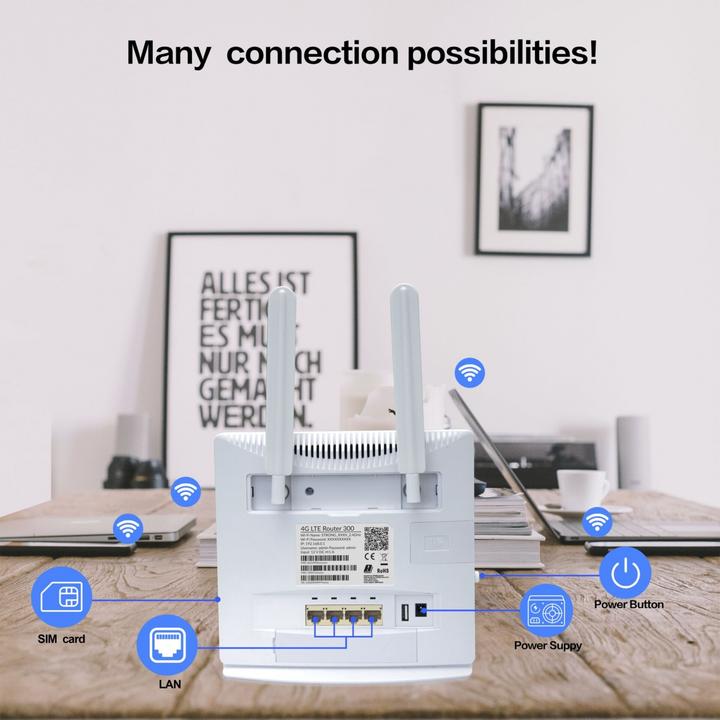 Produktbild Strong 4GROUTER300v2 WLAN-Router Einzelband (2,4GHz) Schnelles Ethernet 3G 4G Weiss