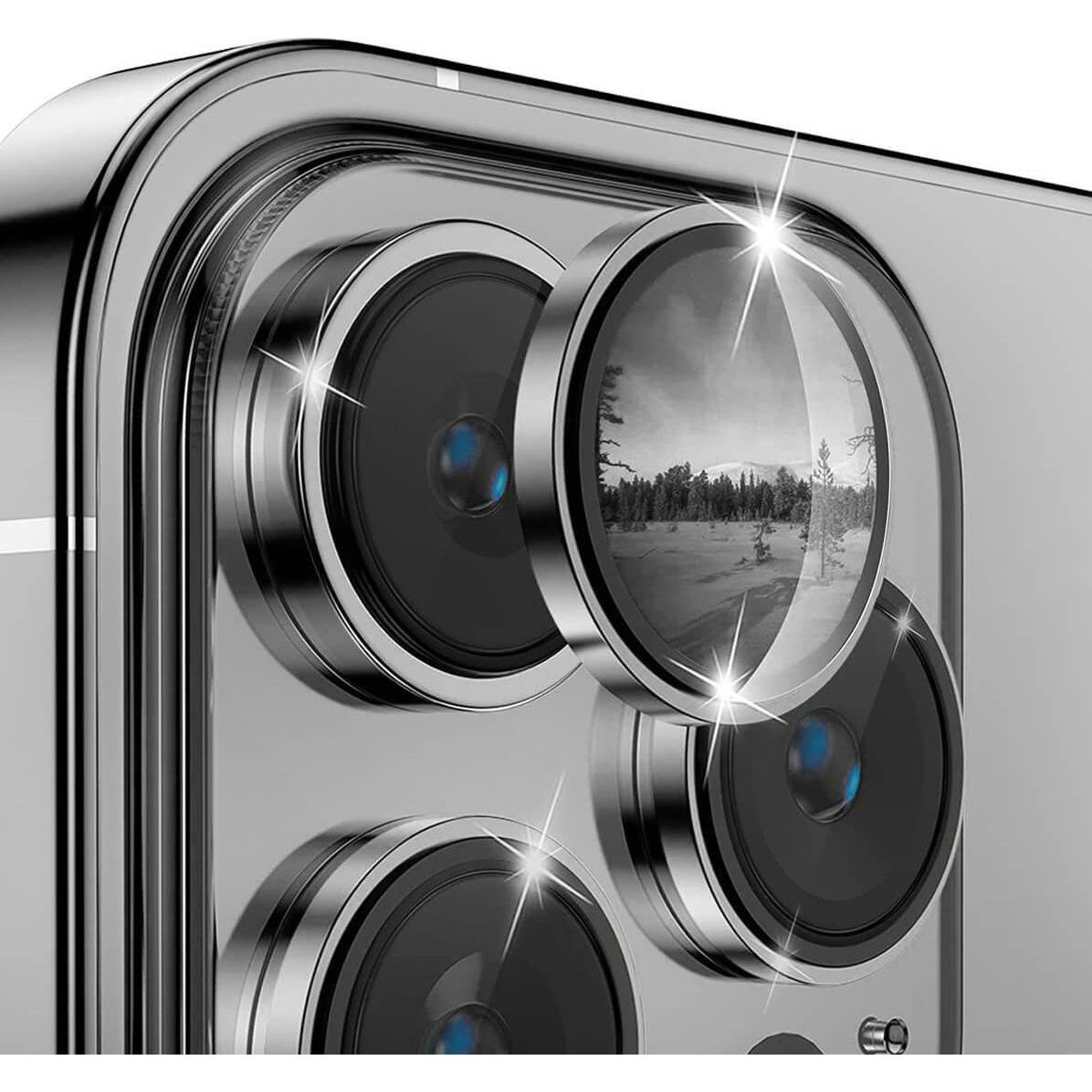 Enkay iPhone 15 Pro / 15 Pro Max - Kamera Linsen Panzerglas grau (3 Stück, Apple iPhone 15 Pro, Apple iPhone 15 Pro Max)...