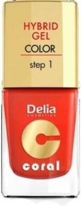 Delia Cosmetics Cosmetics Coral Hybrid Gel Nail Polish No. 14 Orange Red 11ml