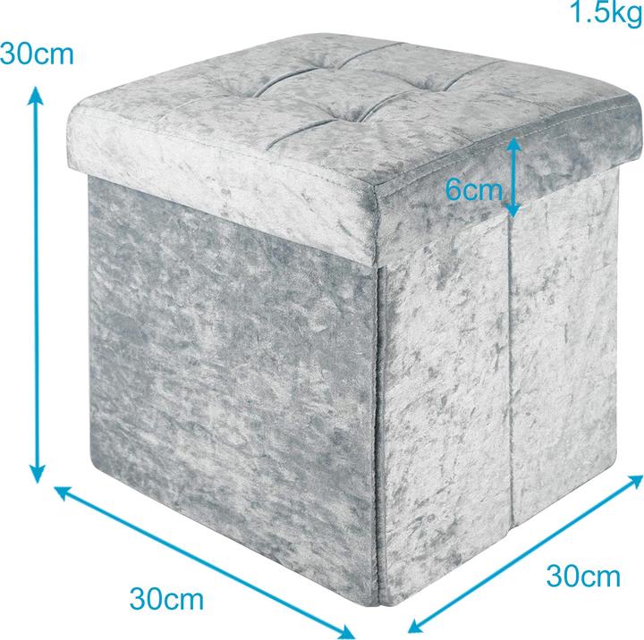 Image du produit Intirilife Siège cube velours bleu-gris