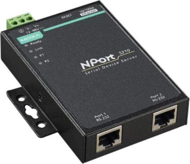 Moxa 2-Port-RS-232-Geräteserver, 0 bis 55C Betriebstemperatur ohne Adapter