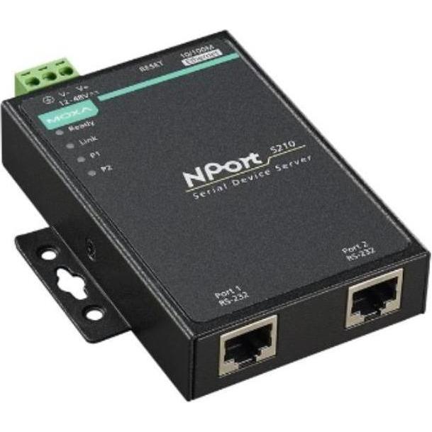 Moxa 2-Port-RS-232-Geräteserver, 0 bis 55C Betriebstemperatur ohne Adapter, Convertitore