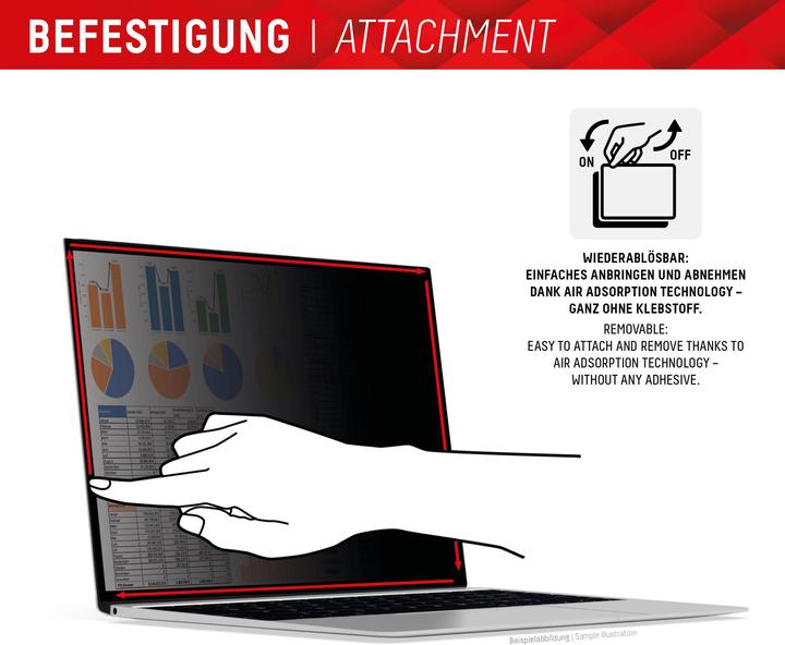 Produktbild Displex Privacy Safe randlos, Laptop Blickschutzfilter (15.60", 16 : 9)