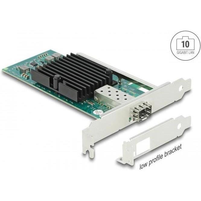 Delock Scheda PCI Express a 1 x SFP+ Slot 10 Gigabit LAN (Ethernet, RJ45), Scheda di rete, Nero, Verde