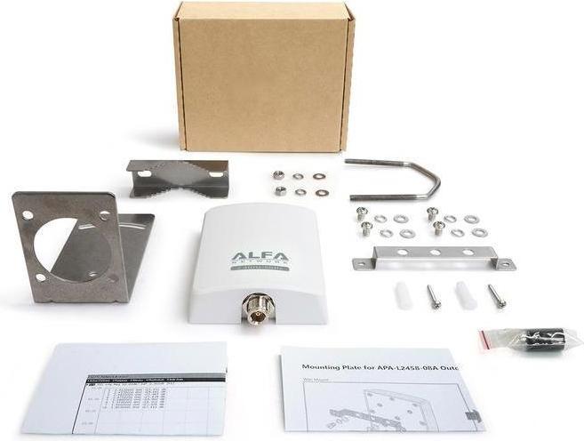 Image du produit Alfa Network APA-L2458-08A-P - Antenne panneau bi-bande 2,4 GHz + 5 GHz, support mural et de mât