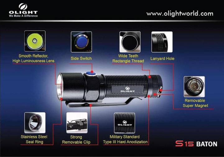 Actual product image Olight S15 Baton (8.60 cm, 280 lm)
