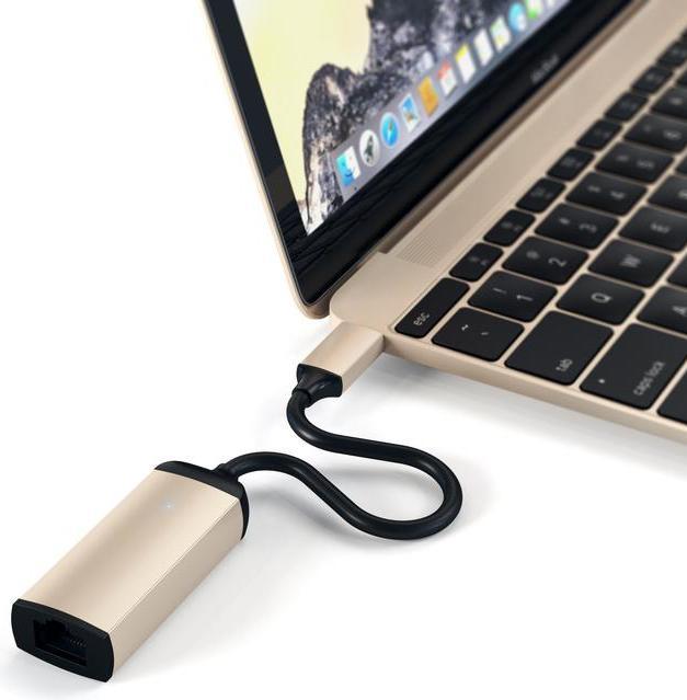 Immagine prodotto Satechi Adattatore da USB-C a Ethernet Oro da USB-C a Ethernet RJ45 (USB-C, RJ45 (1x))