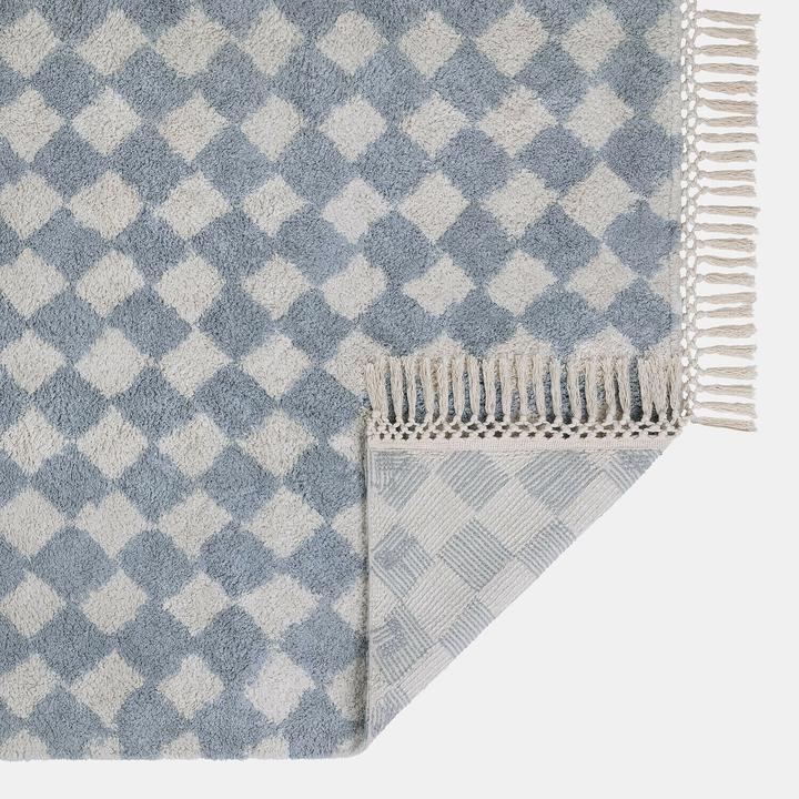 Produktbild Loberon Teppich Wayburn blau/creme (140 x 200 cm)