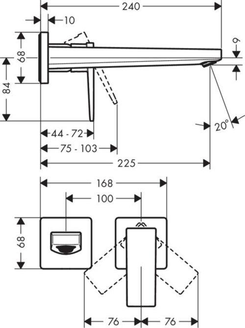Immagine prodotto hansgrohe Miscelatore monocomando Metropol per lavabo da incasso a parete (bronzo spazzolato)