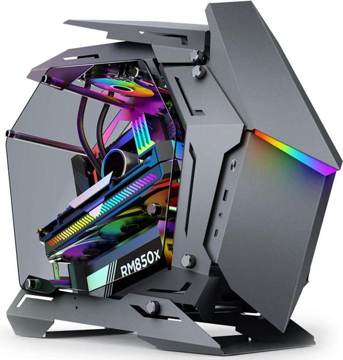 Produktbild Jonsbo MOD3 Mini Micro-ATX Tower Showcase, gehärtetes Glas - grau (mATX, Mini-ITX)