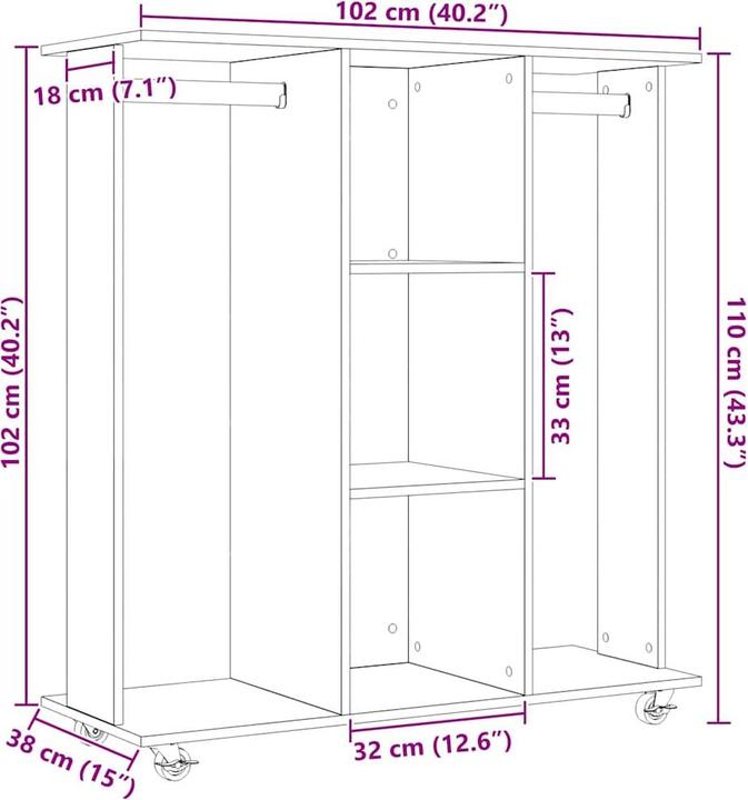 Immagine prodotto vidaXL Armadio (102 x 38 x 110 cm)