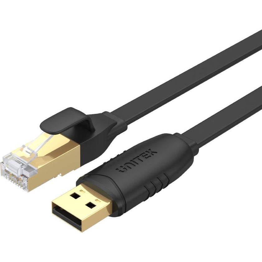 Unitek RJ-45 – USB-A 1,8 m (Y-SP02001B), Router, Schwarz