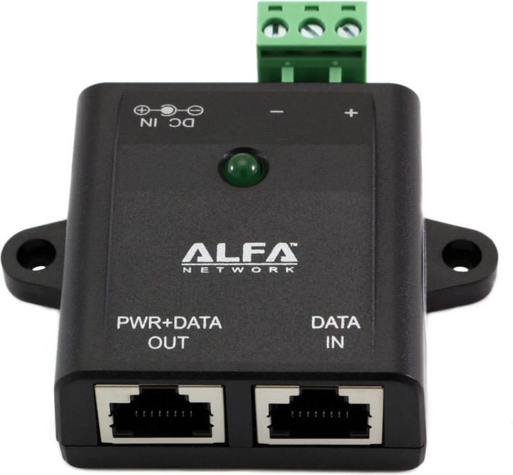 Alfa Network APOE03GS - Passive PoE Injector with ESD Protection (802.3at (PoE+), 802.3af (PoE))